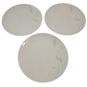 Pfaltzgraff Linea Grey on White Floral Coup Salad Luncheon Plates – Set of 3